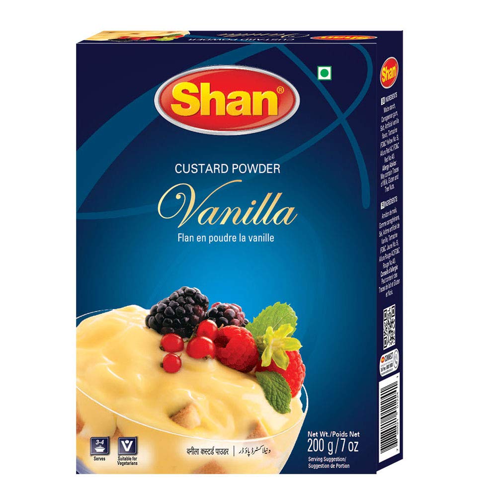 Shan Vanilla Custard Powder 200g pack for quick creamy desserts