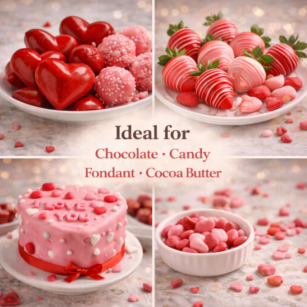 Shanlinly chocolate coloring delivers vivid red without bleeding into chocolate