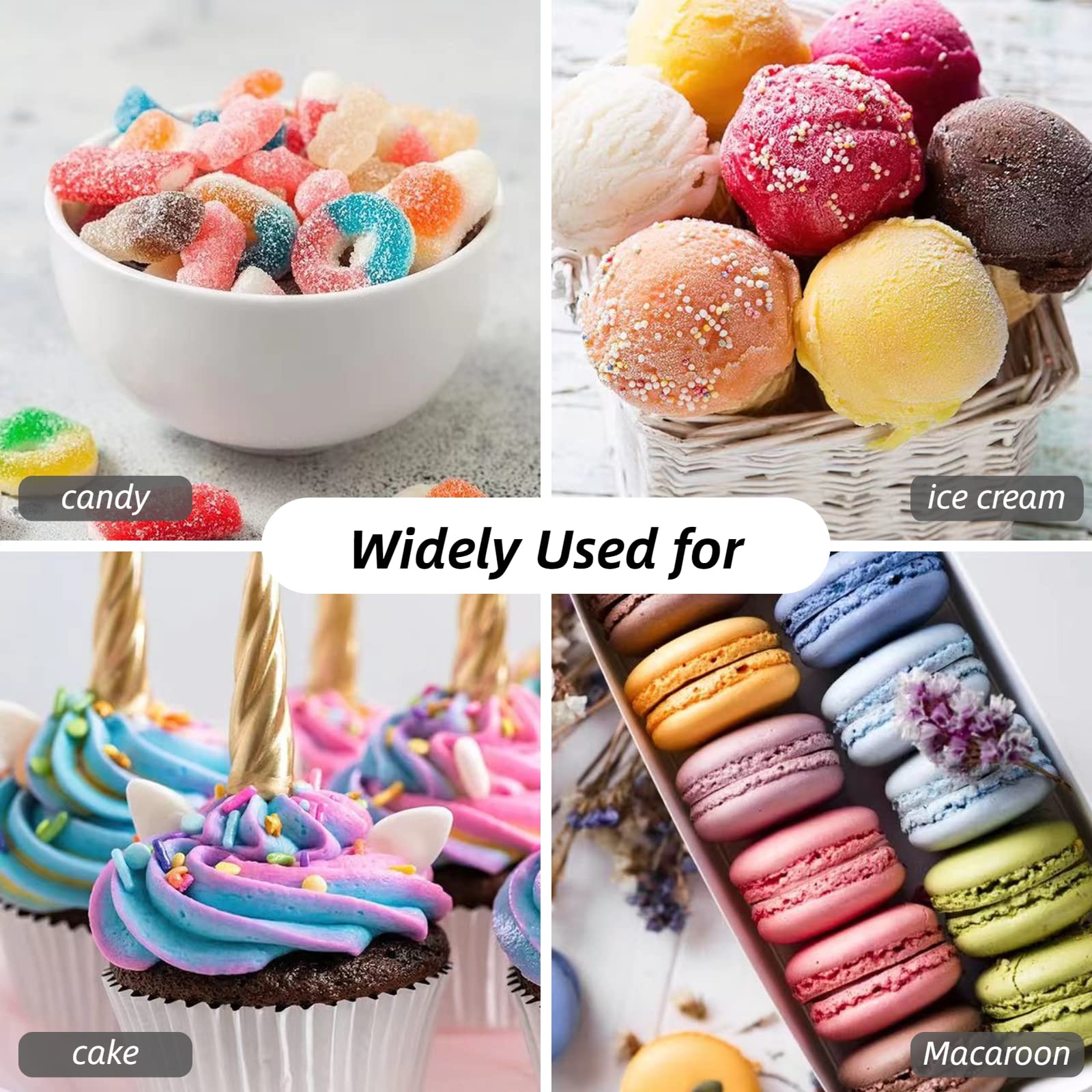 Shanlinly purple and teal jars suggest versatile cake decorating ideas.