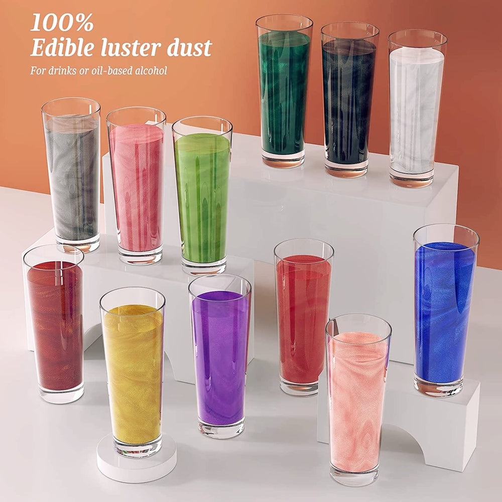 Shanlinly Gold Luster Dust highlighting a chocolate finish on treats.
