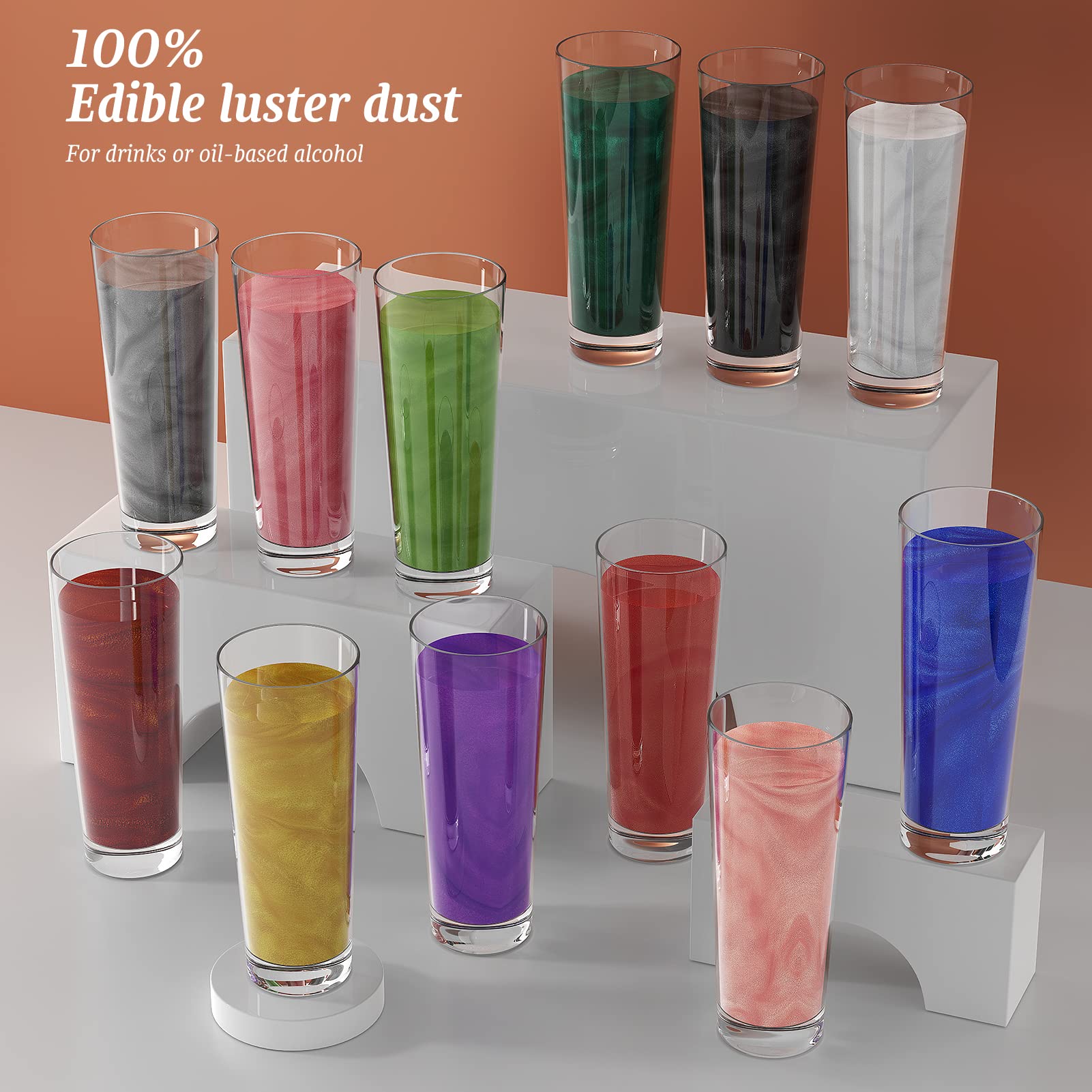 Shanlinly Gold Luster Dust on chocolate and fruit for luxe shimmer.