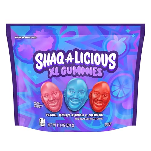 SHAQ-A-LICIOUS XL Gummies in large size provide extra bite for gatherings.