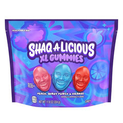 SHAQ-A-LICIOUS XL Gummies in large size provide extra bite for gatherings.