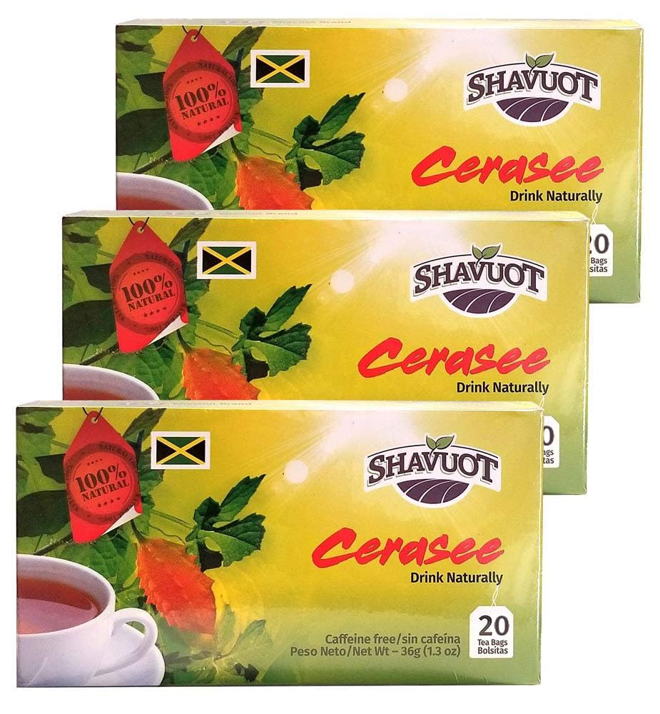 Shavuot Cerasee Tea 3-pack packaging, natural and convenient for daily use.