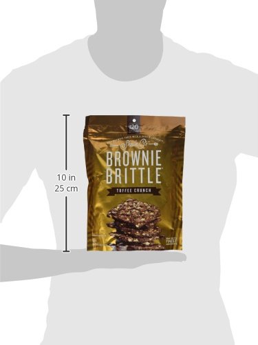 Crumbled Sheila G's Brownie Brittle Toffee Crunch used as dessert topping.