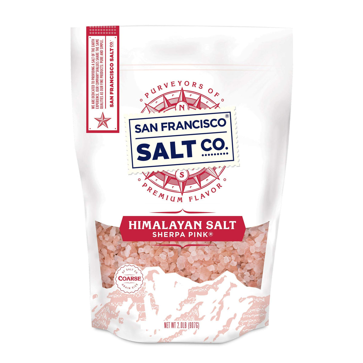 Sherpa Pink Himalayan Salt coarse bulk bottle for easy pantry seasoning and flavor boost.