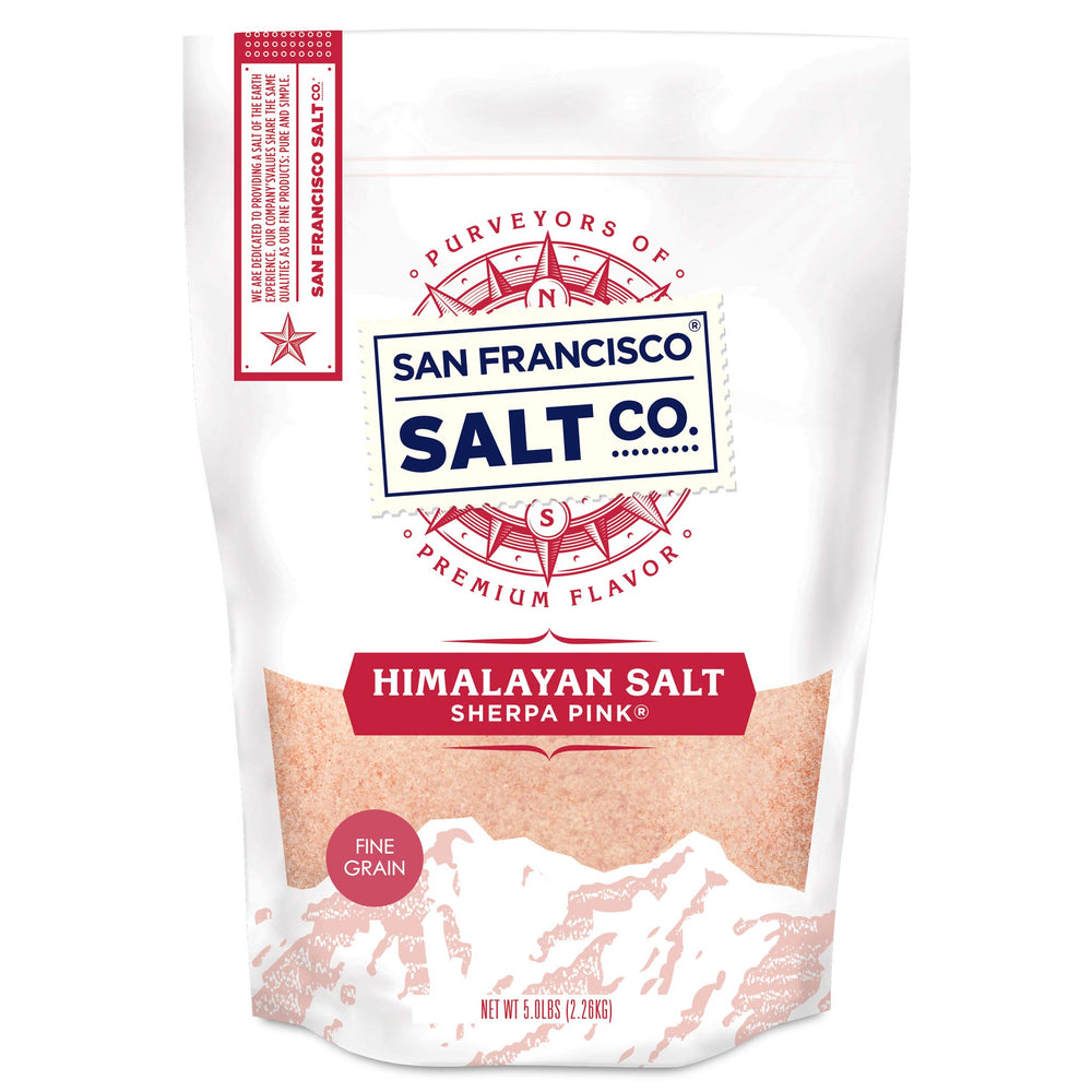Sherpa Pink Himalayan Salt fine grain bottle for everyday seasoning