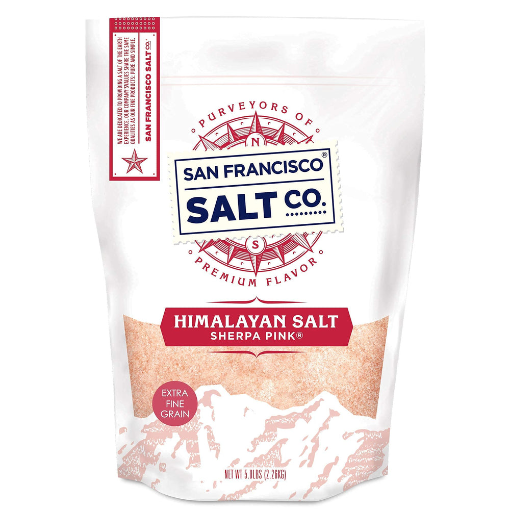 Sherpa Pink extra-fine salt bottle for precise daily seasoning.