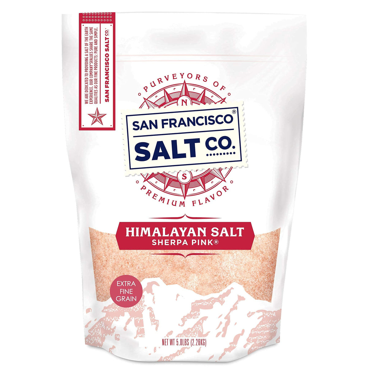 Sherpa Pink extra-fine salt bottle for precise daily seasoning.