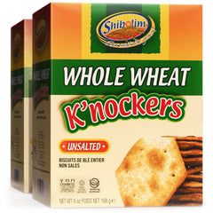 Shibolim unsalted whole wheat crackers in a two-pack, crisp and wholesome
