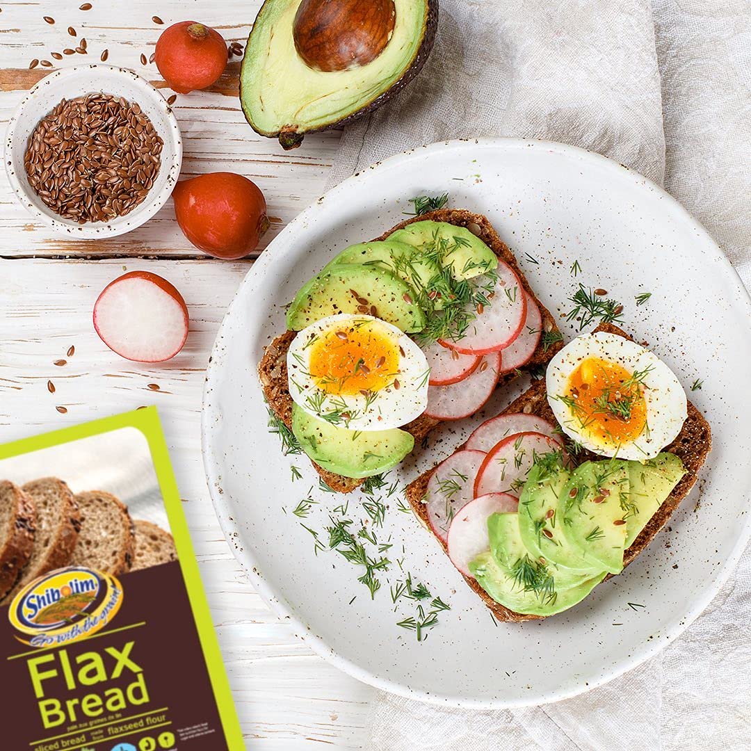 Shibolim FlaxSeed Bread pack arranged for keto vegan meals