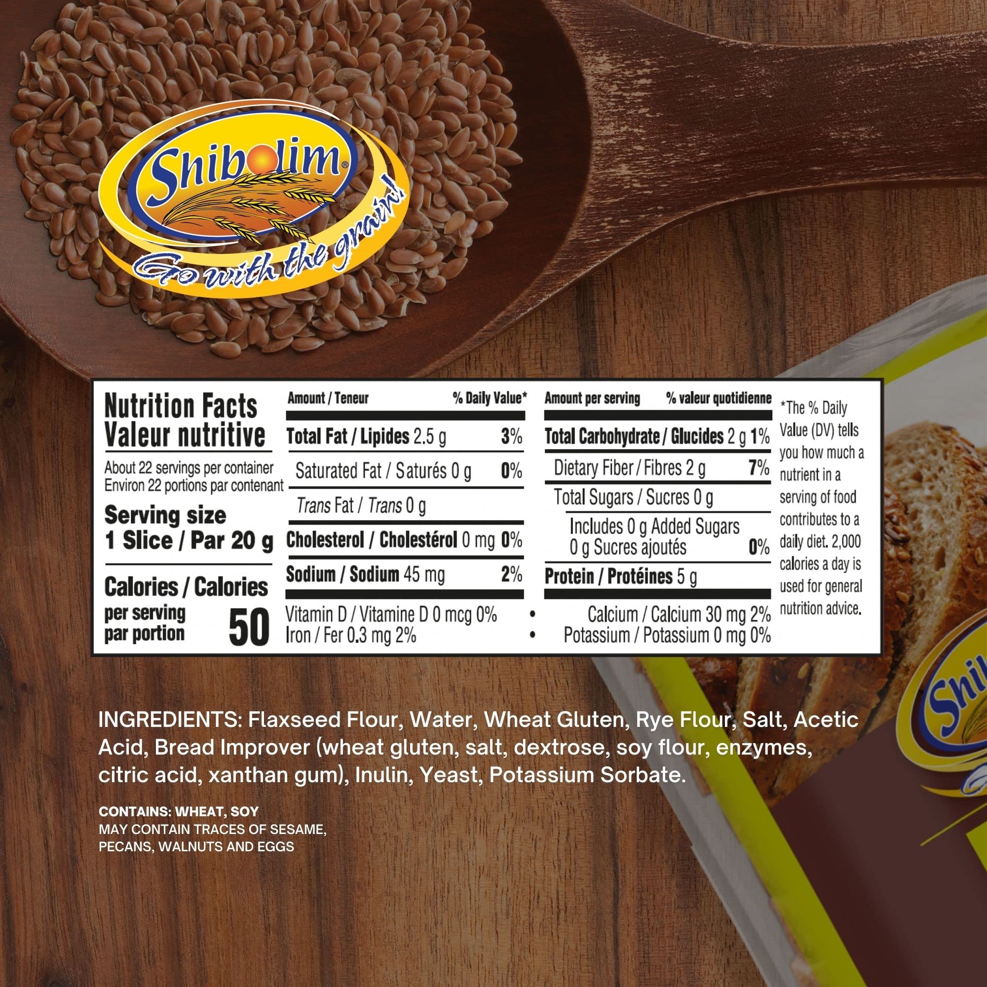 Shibolim FlaxSeed Bread slice toasted for a protein rich breakfast