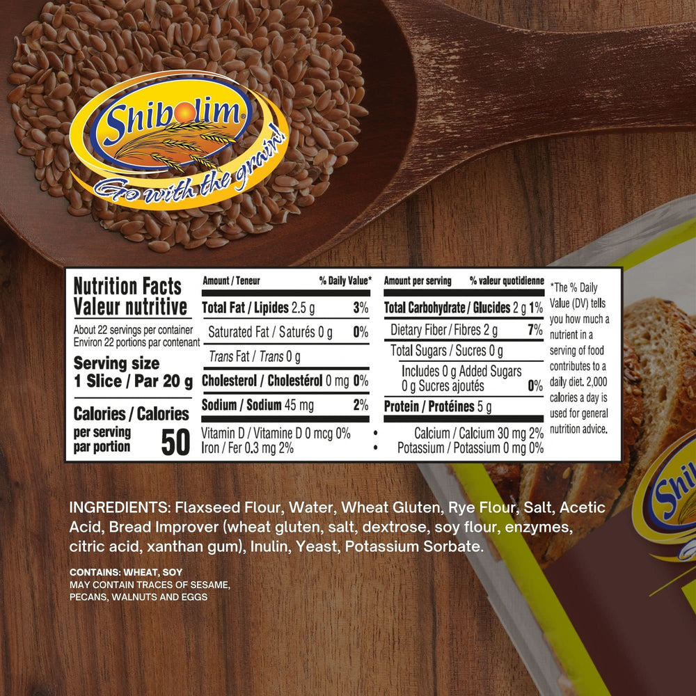 Shibolim FlaxSeed Bread slice toasted for a protein rich breakfast
