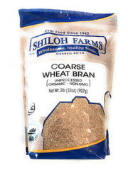Shiloh Farms Organic Coarse Wheat Bran, 32 oz, ideal for baking and fiber-rich recipes.