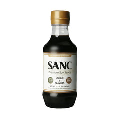 Shinangchon SANC soy sauce bottle front view showing premium packaging and bottle shape