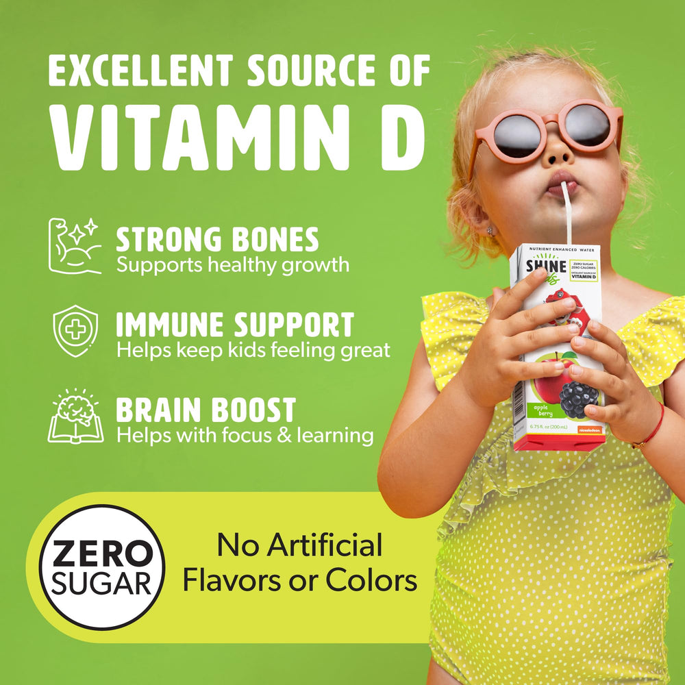 ShineWater Paw Patrol Apple Berry vitamin D label on pack