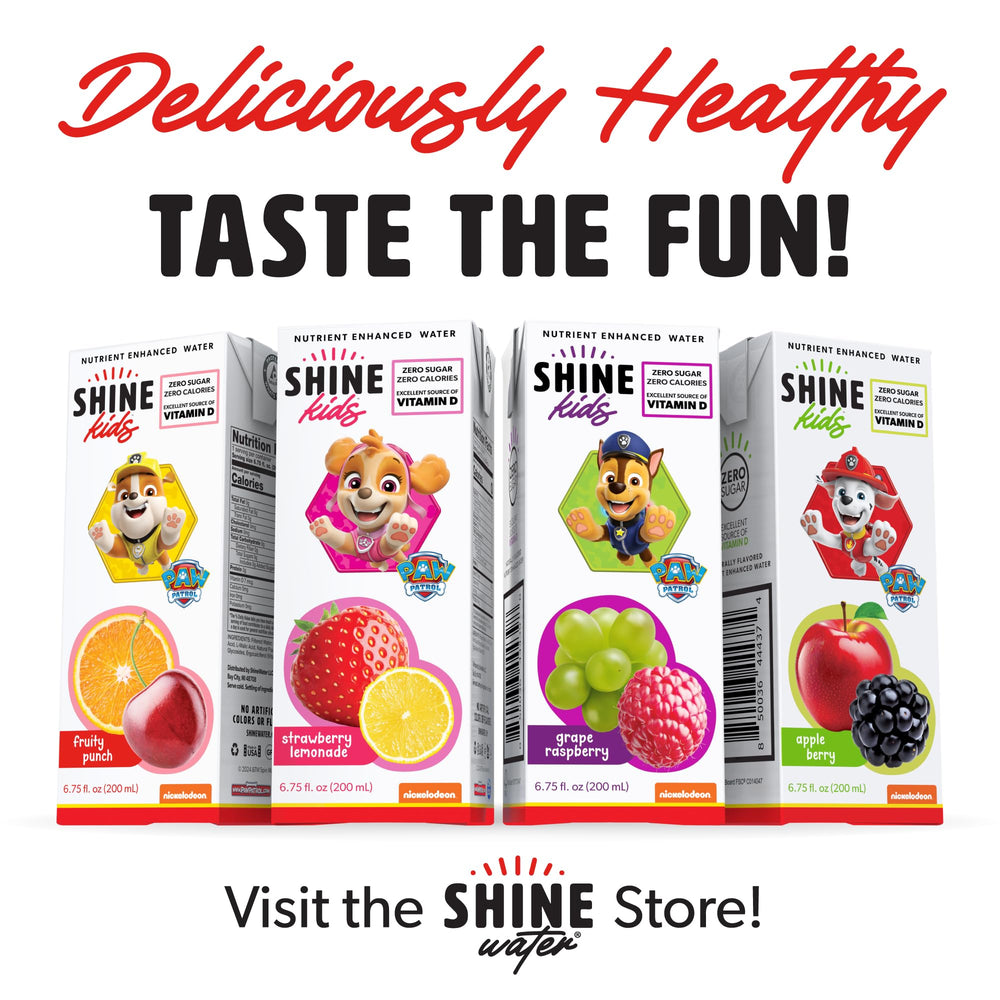 ShineWater Paw Patrol fruity punch juice box nutrition panel highlights