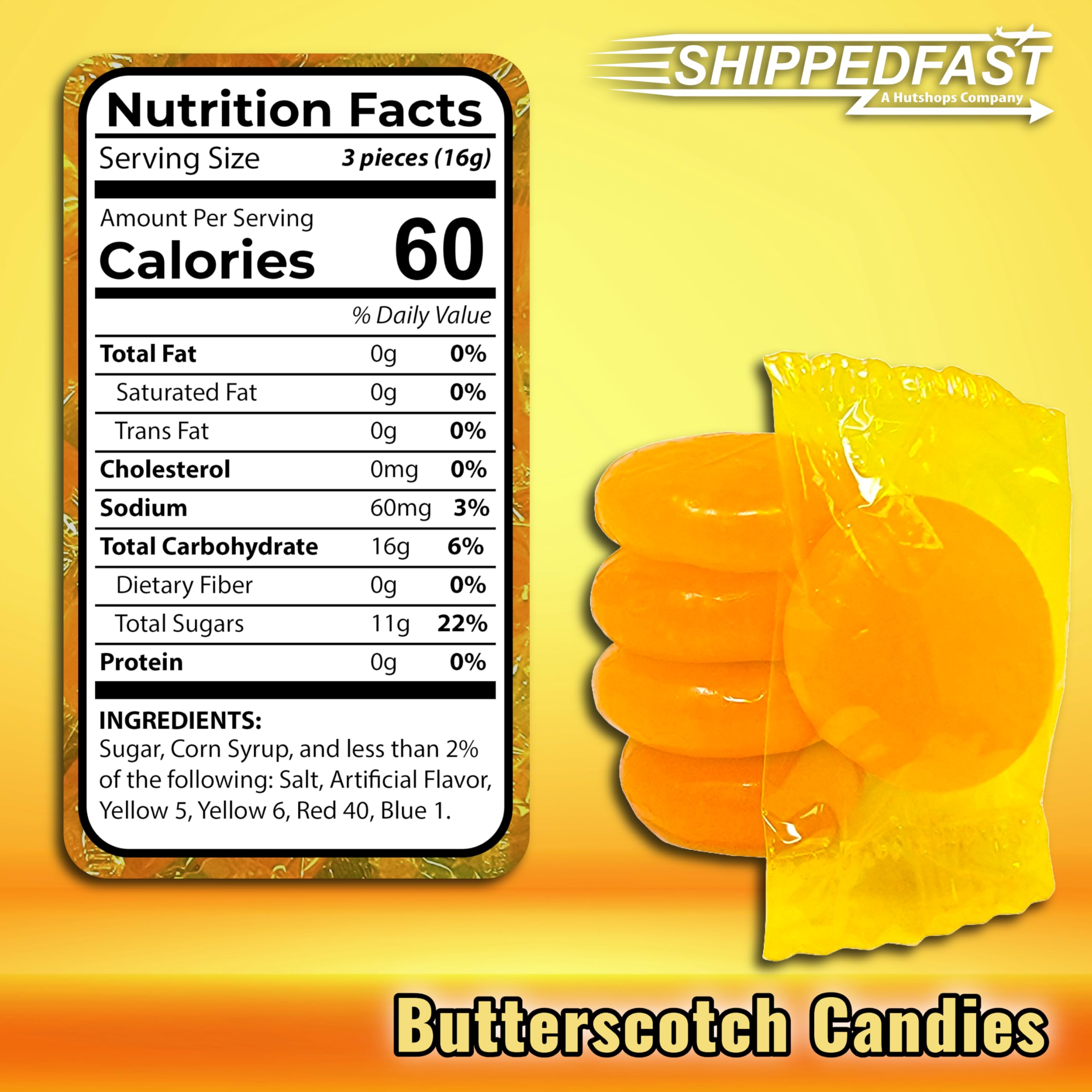 Shippedfast butterscotch candy individually wrapped for mess-free snacking