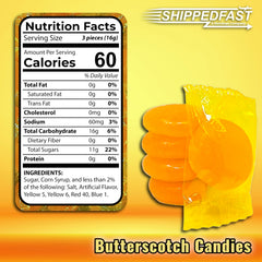 Shippedfast butterscotch hard candies, individually wrapped for freshness and easy sharing.