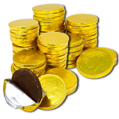 Shippedfast chocolate gold coins in a 1lb bag, great for buffets and gifts.