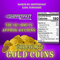 Shippedfast half-dollar size coins for easy portioning in games and favors.