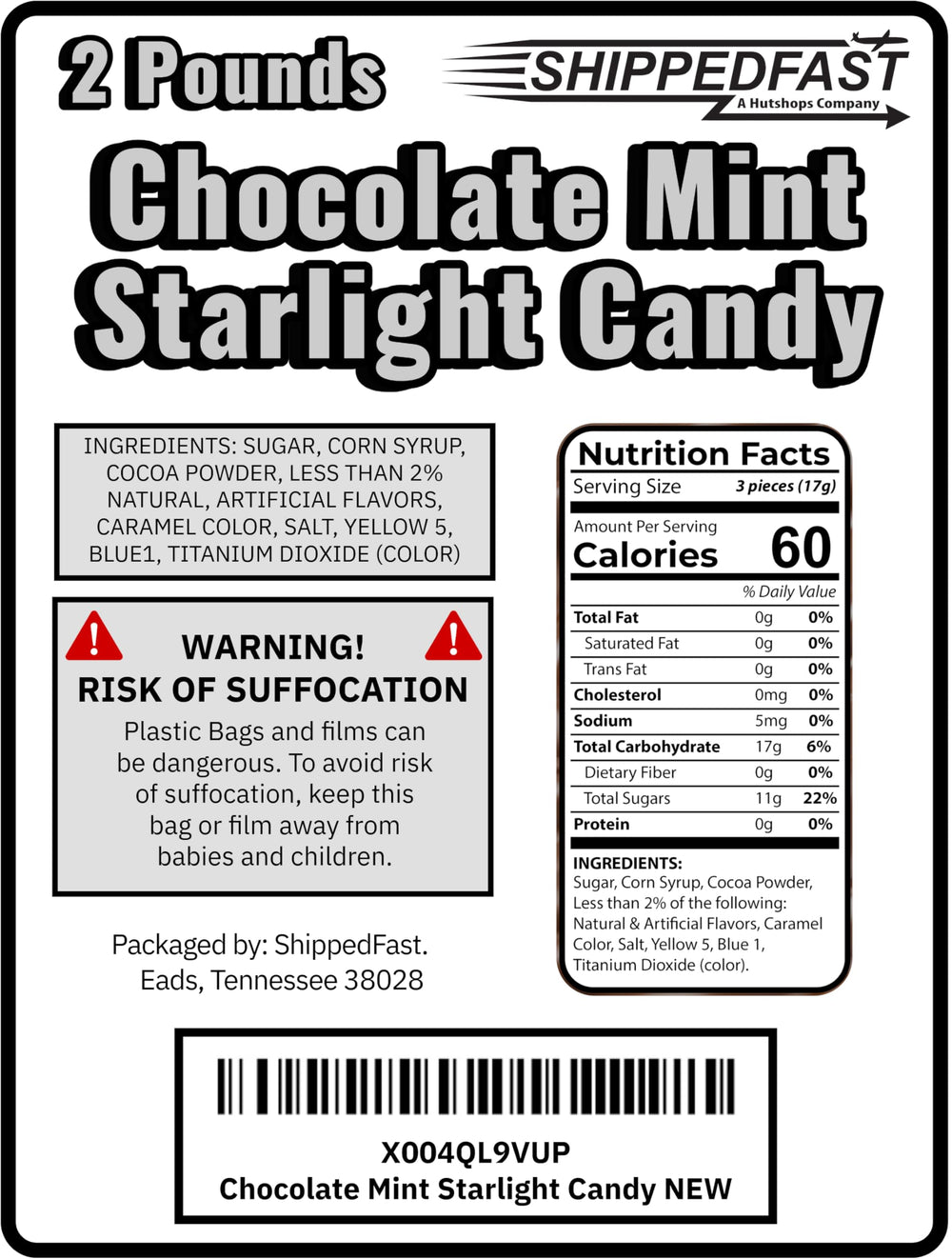 Individually wrapped mint candies by Shippedfast for easy grab-and-go snacking.