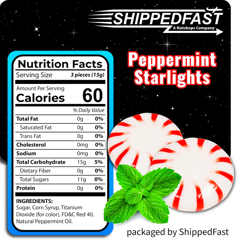 ShippedFast Peppermint Starlights brighten party candy bowls and snacking tables.
