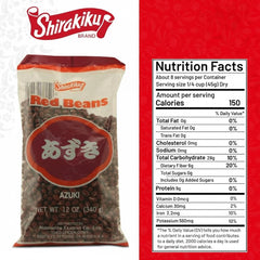 Shirakiku azuki small beans dried pack highlighting versatile uses in soups and desserts