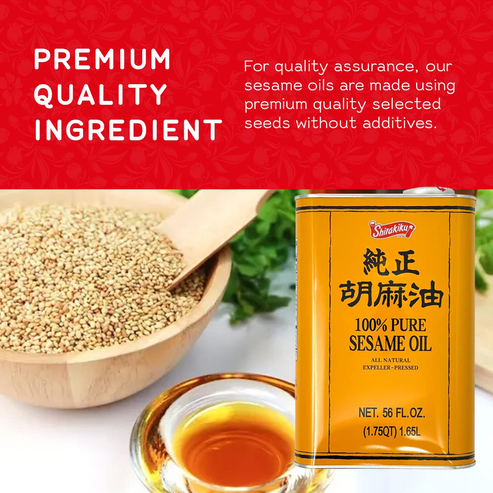 Shirakiku cold-pressed sesame oil-salad dressing base with smooth, nutty notes.