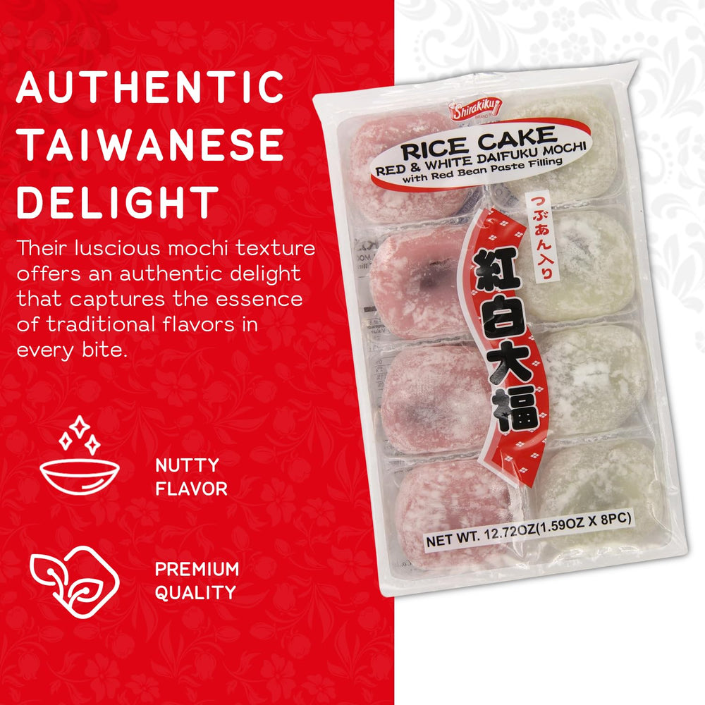 Shirakiku Daifuku Mochi sliced with tea, ideal for elegant desserts