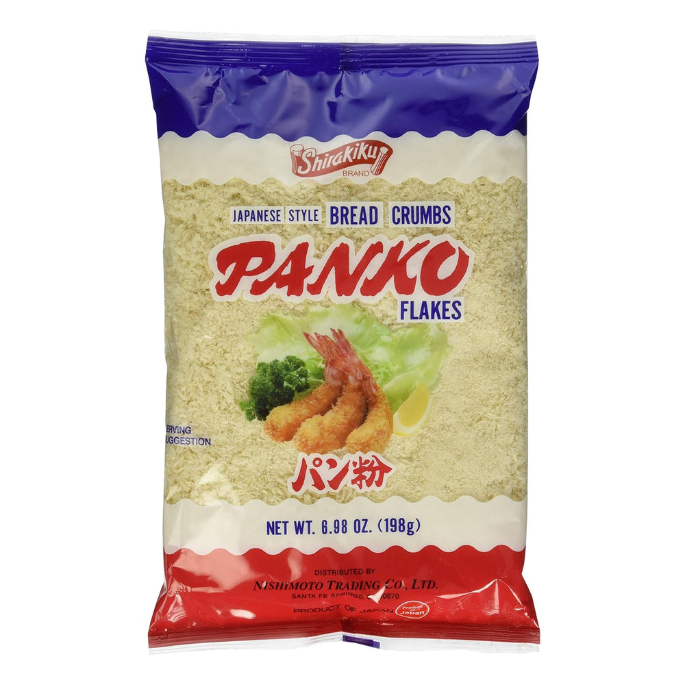 Shirakiku panko breadcrumbs in bag showing potential for crispy coatings