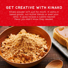 Shirakiku Kinako stirred into latte for a gentle roasted note
