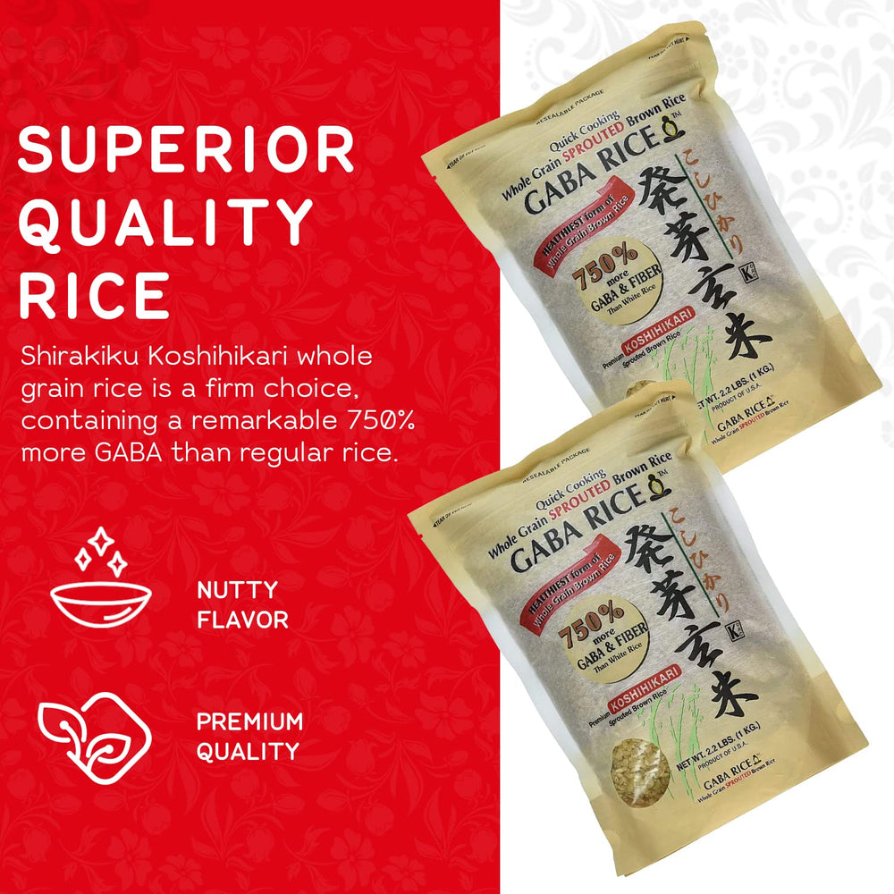 Shirakiku Koshihikari sprouted brown GABA rice steamed bowls offer satisfying texture