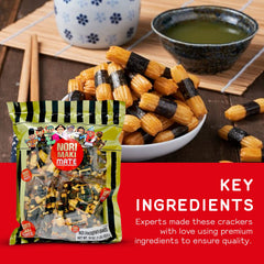 Shirakiku Norimaki Mate paired with tea for a light, satisfying snack.