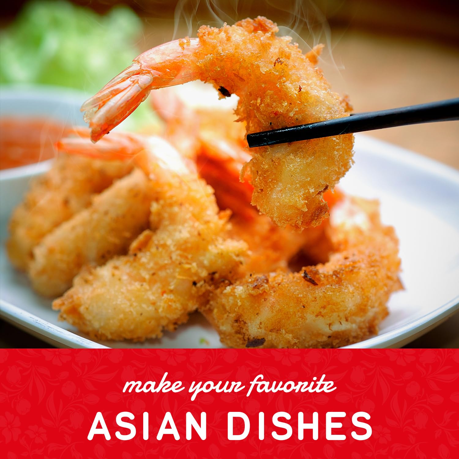 Shirakiku panko breadcrumbs coating chicken or fish evenly
