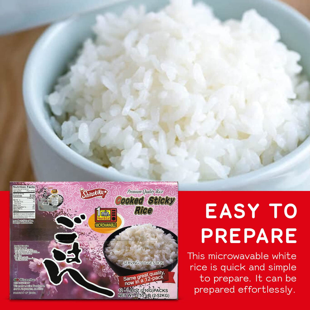 Shirakiku serving bowl with ready-to-eat rice for quick meals