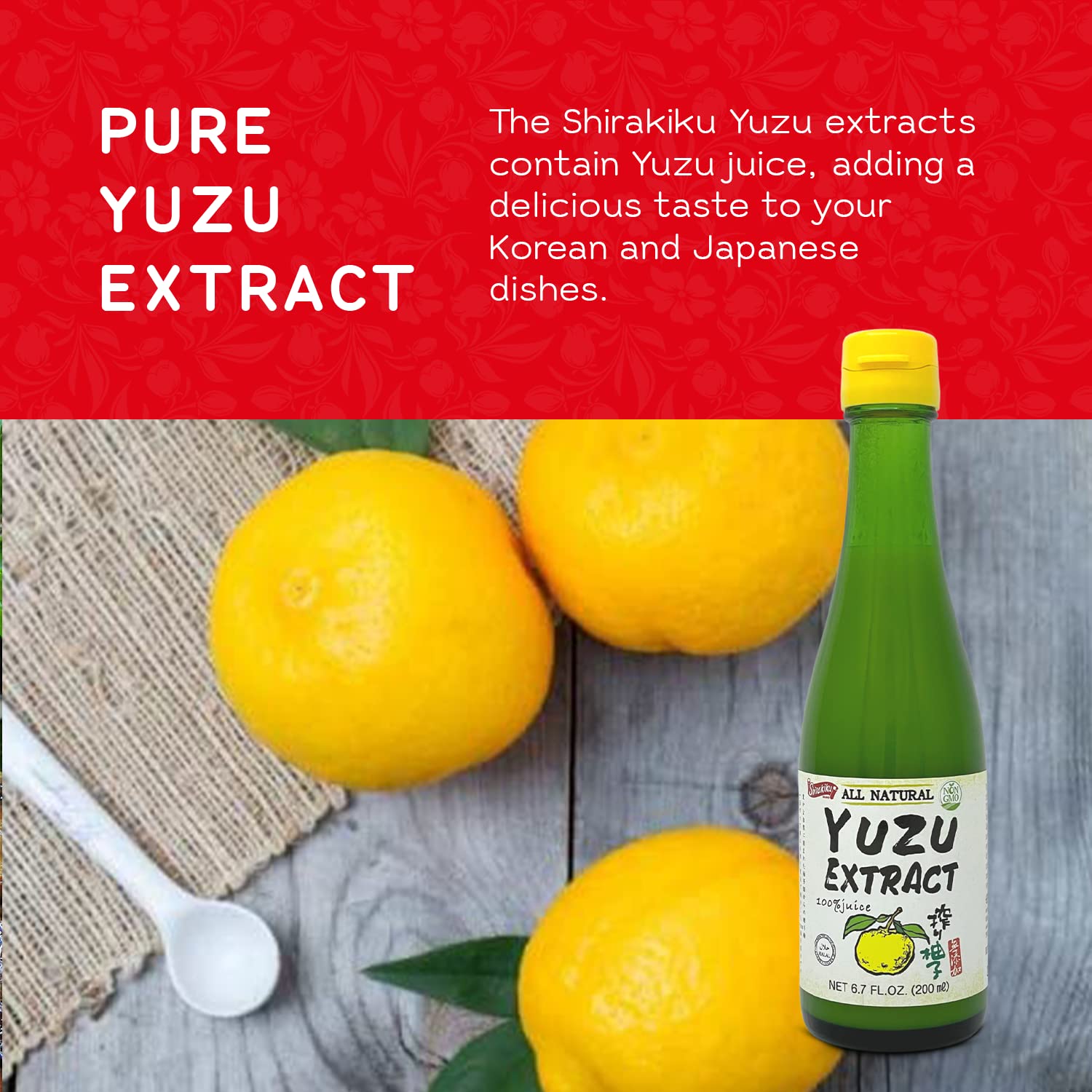 Shirakiku Yuzu Extract drops dispense for precise citrus flavor.