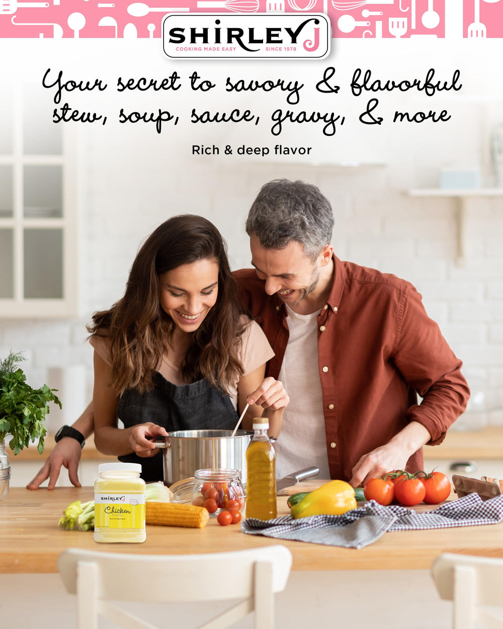Shirley J Rich Chicken Bouillon Powder dissolves easily into hot water
