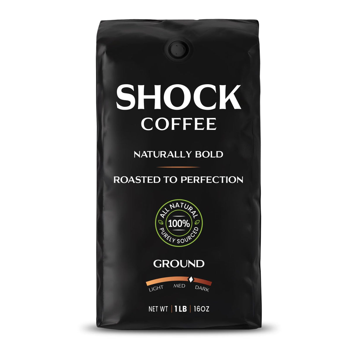 Shock Coffee Ground bold roast bag for a bold morning boost