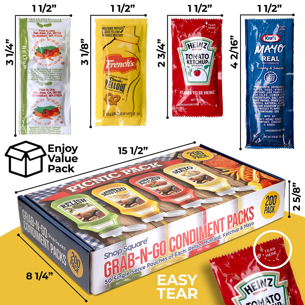 Shop Square relish packets for sweet, tangy accents