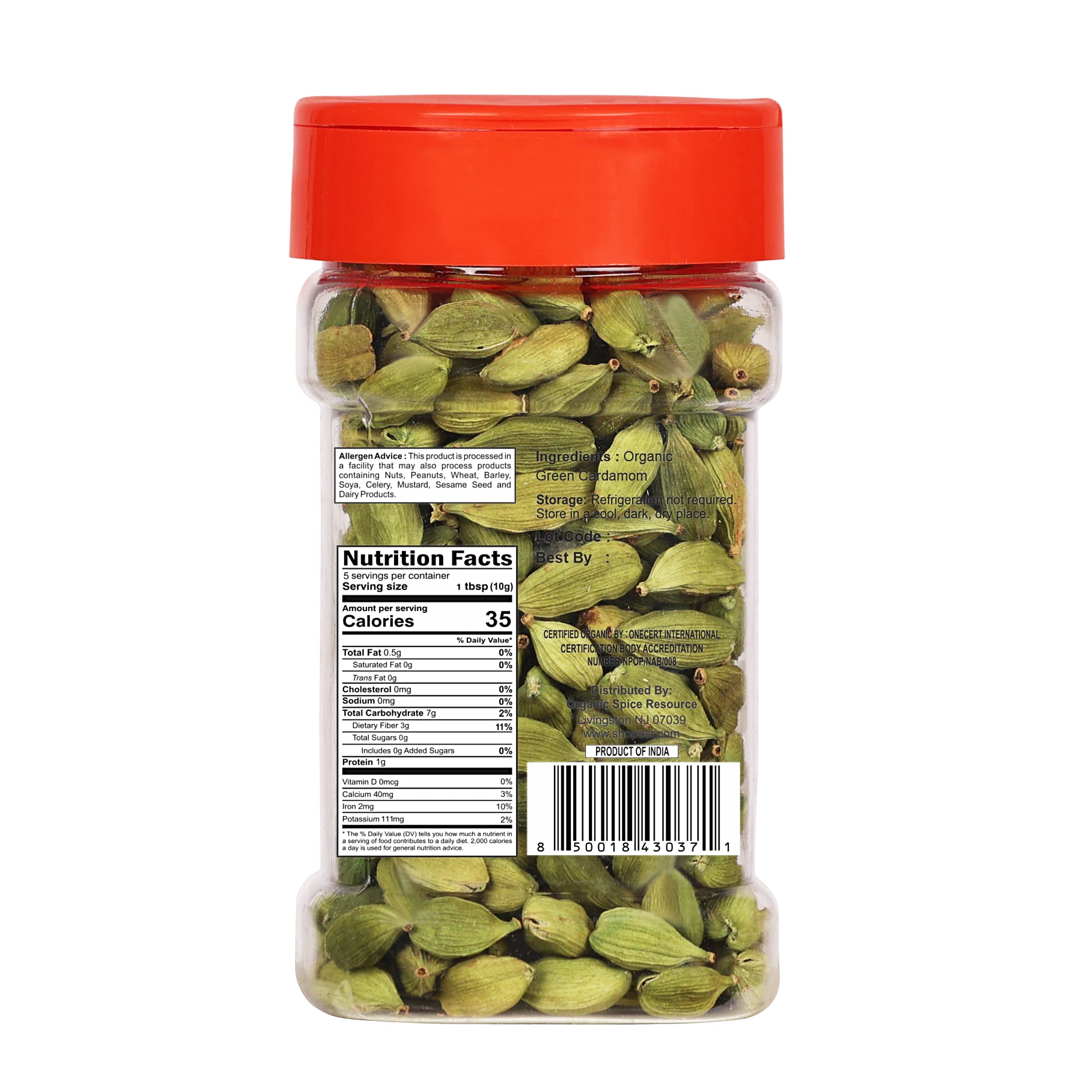 ShopOSR Organic Cardamom Pods closeup highlights vibrant green pods and fresh fragrance.