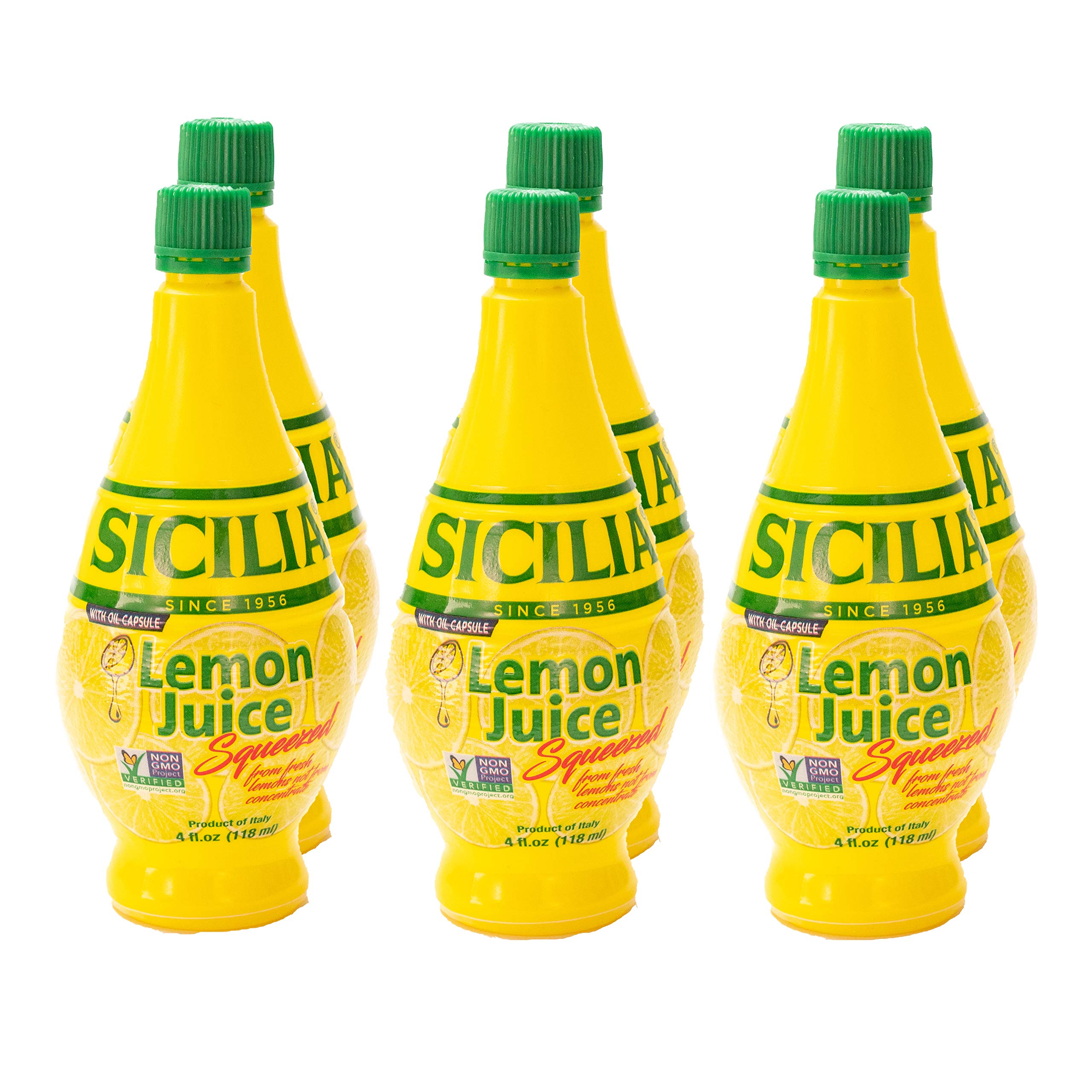 Sicilia Lemon Juice bottle close-up highlighting fresh, bright flavor for cocktails.