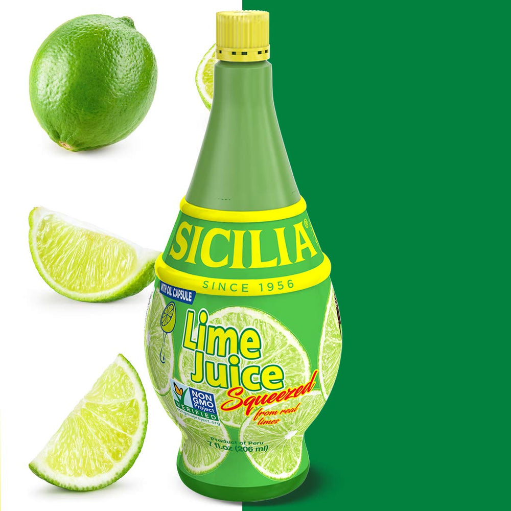 Sicilia Lime Juice bottle being poured to brighten cocktails.