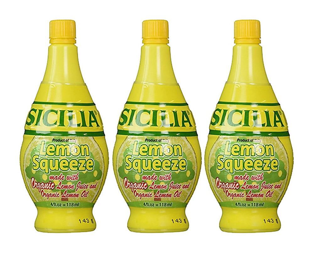 Sicilia Organic Lemon Juice bottle pouring, ideal for quick kitchen flavor boost