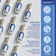 SideDish Classic Ranch Dressing ingredients label noting seed oil free and paleo-friendly