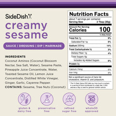SideDish Creamy Sesame Dressing dip plate shows versatile dipping for veggies.