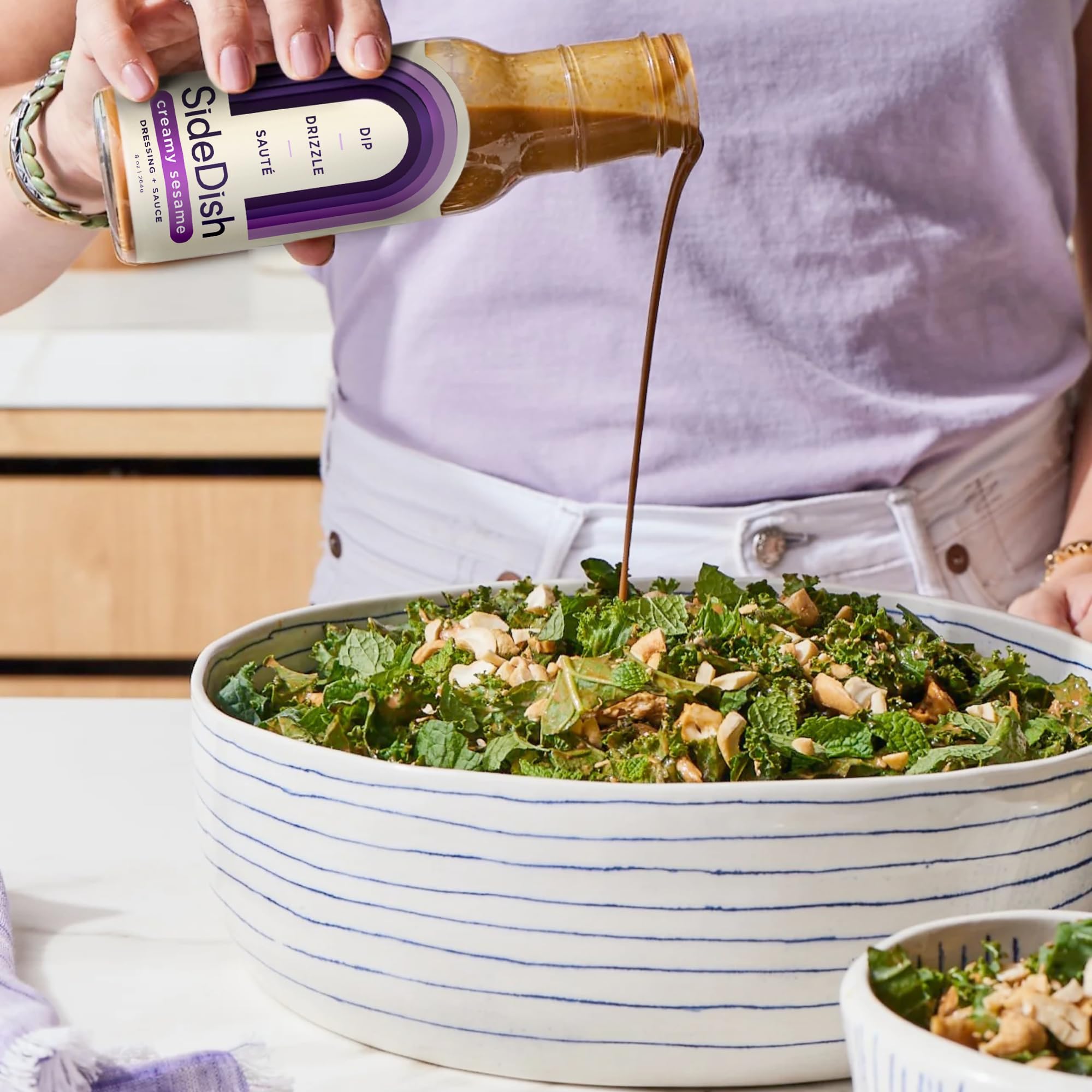 SideDish Creamy Sesame Dressing salad topper adds tangy richness to greens.