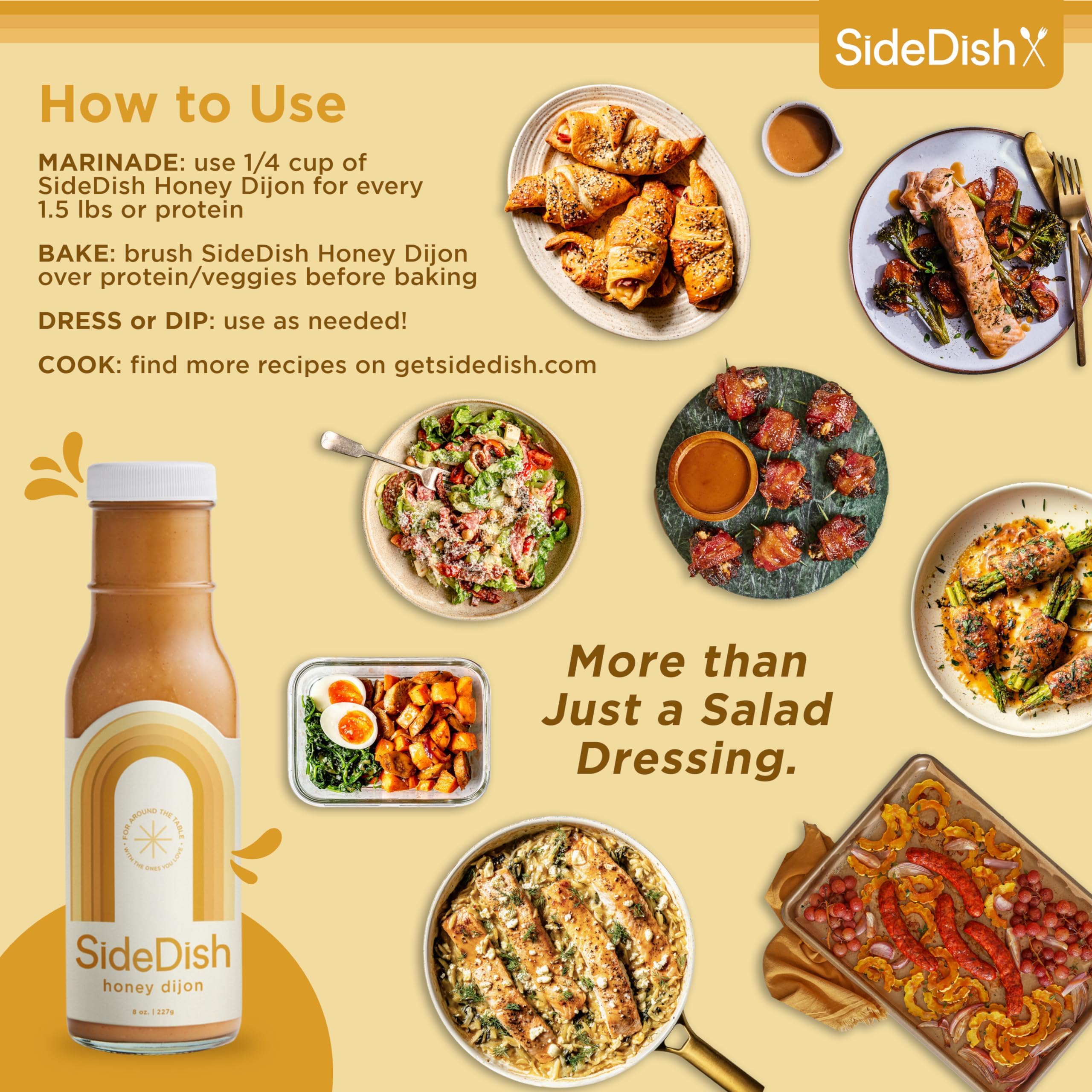 SideDish Honey Dijon Dressing sealed bottle preserves freshness after opening
