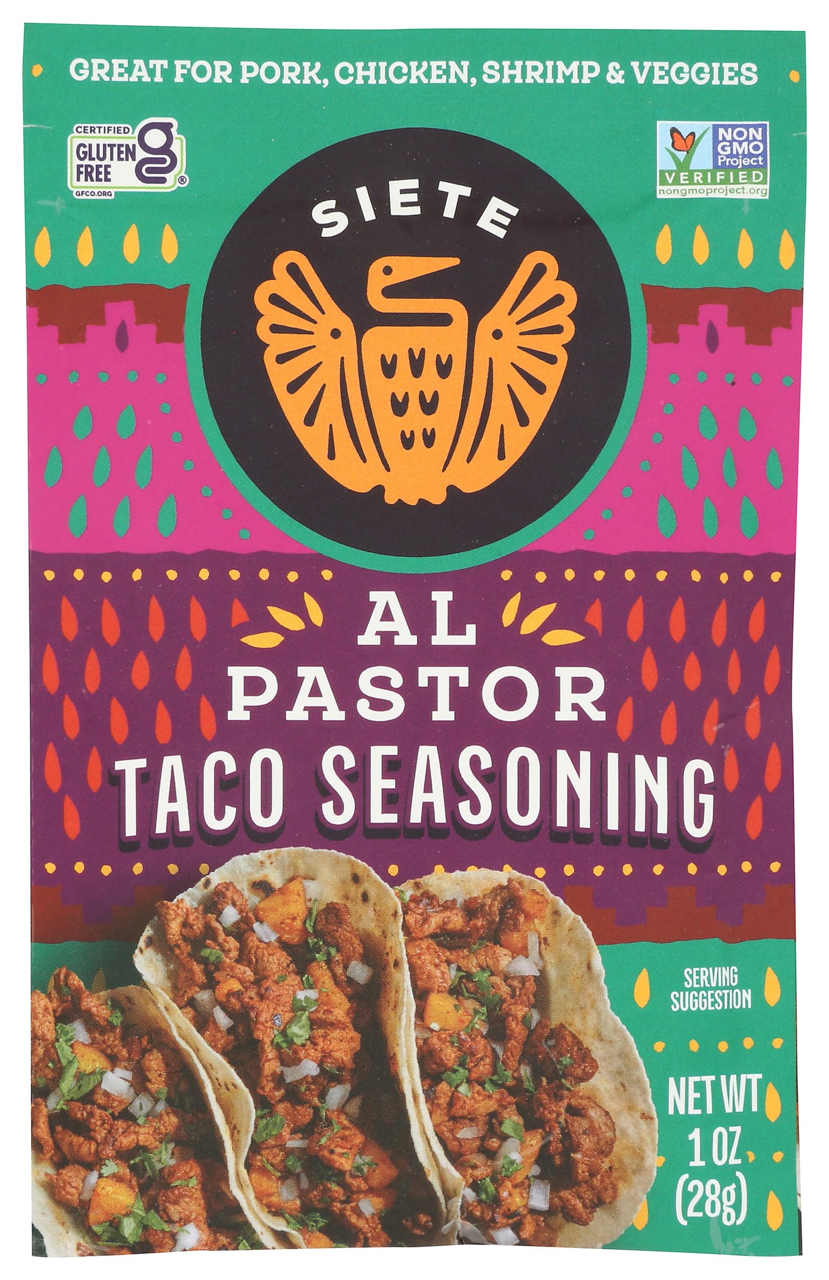 Siete Al Pastor seasoning pack ready to flavor meat for vibrant tacos
