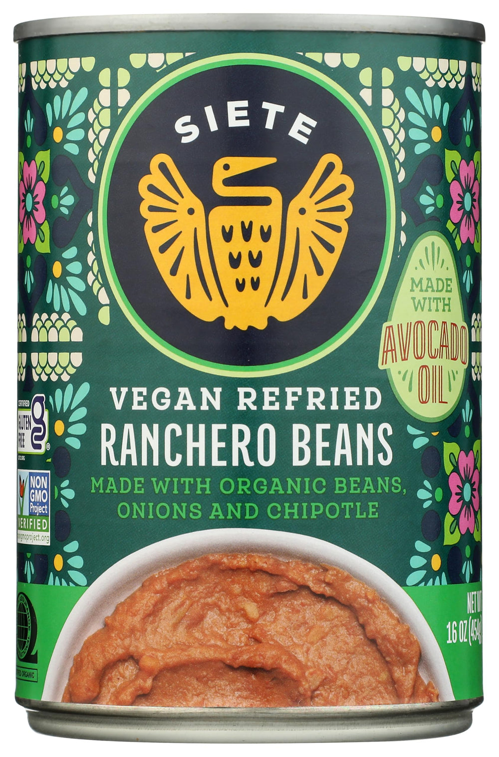 Siete Beans Refried Ranchero in a bowl shows creamy texture for tacos
